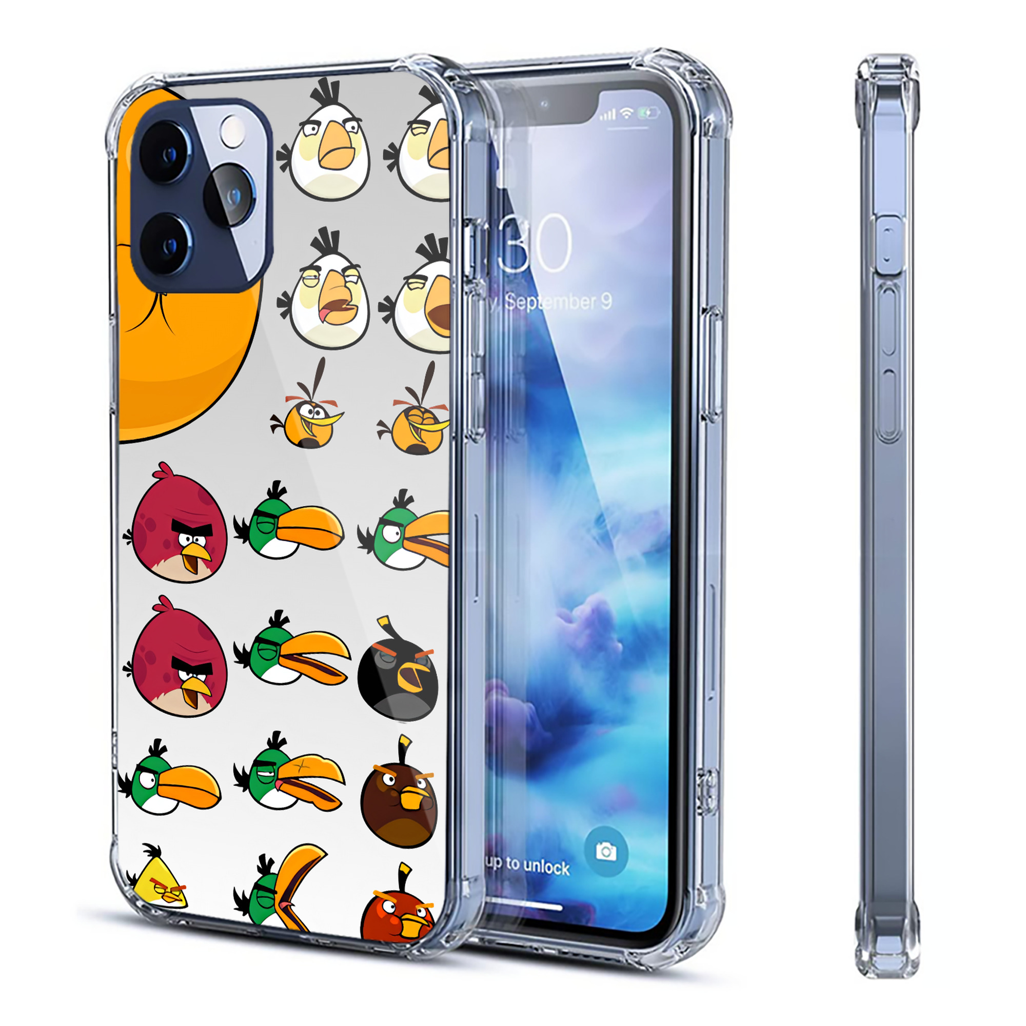 （画像用） Angry Birds アングリーバード 【iPhone 12シリーズ対応】透明スマホケース（クリアソフトケース）